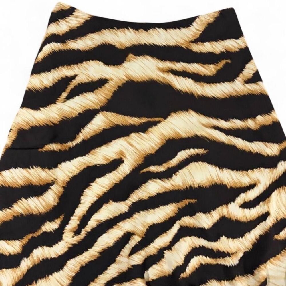 Ann Taylor Zebra Print Skirt Women's Size 2 Brown Black Animal Print